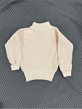 Toddler Little Bum Bums Cream Turtleneck Chunky Knit Sweater Size 18-24 months